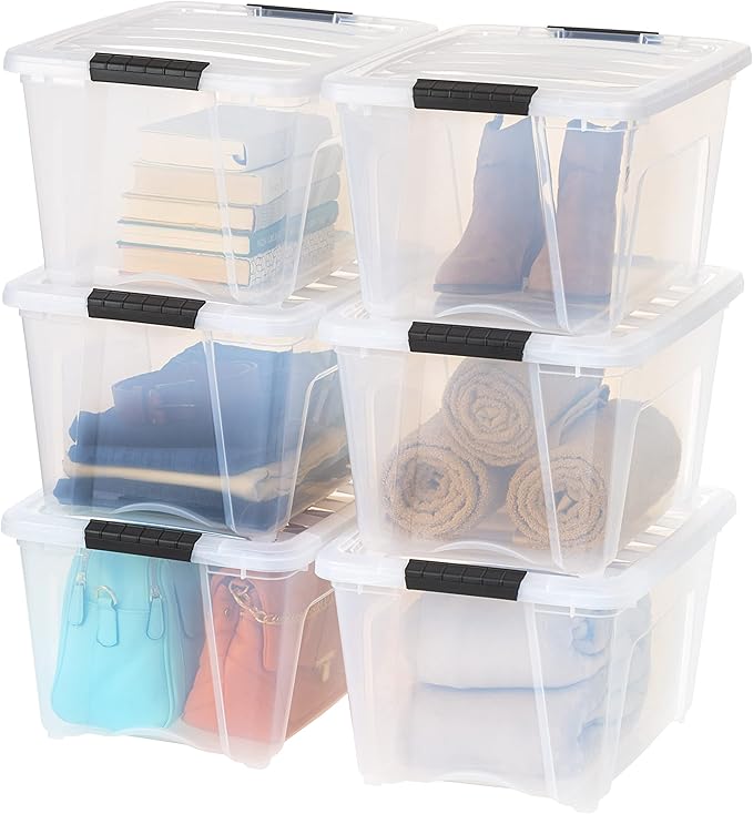 IRIS USA 32 Qt Stackable Plastic Storage Bins by IRISUSA