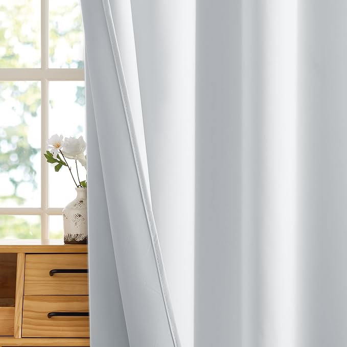 RYB HOME 100% Blackout White Curtains - Image 5
