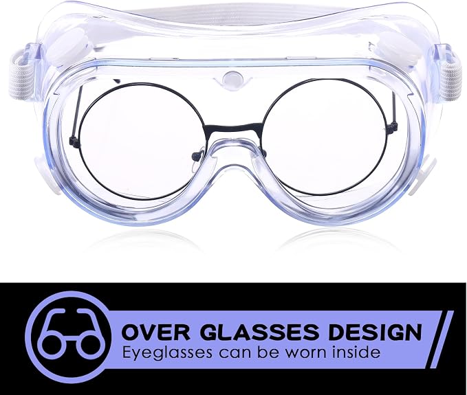 Yunsailing Protective Safety Goggles Lab Over Glasses Clear Anti Fog Eye - Image 3
