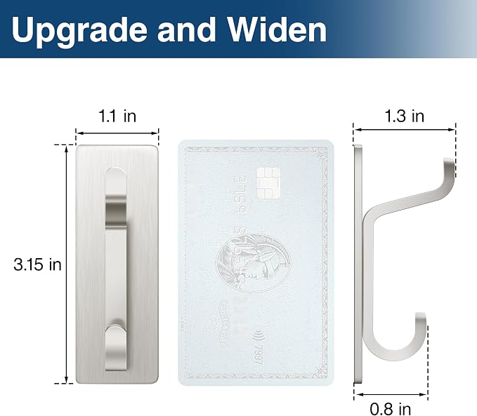 pickpiff Wall Hooks for Coat and Towel: 13LB Adhesive Door Hanger Stick on - Image 4