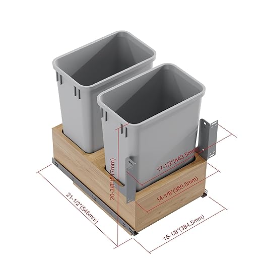 Dowell B18/B21 Wood Base Wastebasket Pullout - Image 3