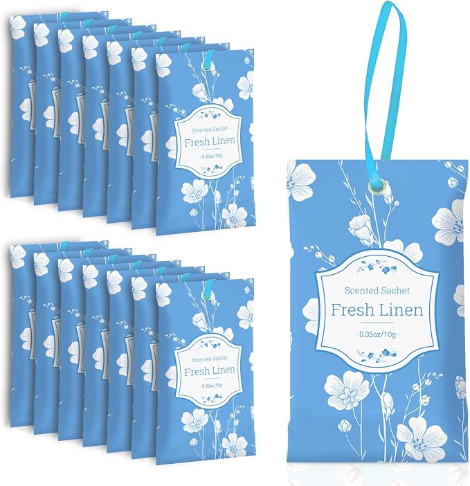 SCENTORINI Scented Sachets for Drawers and Closets, Linen Scent 14 Pack by SCENTORINI