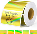 Thermal Sticker Labels 2.25 x 1.25, 500 Gold Holographic Printable Thermal by TAPSIN