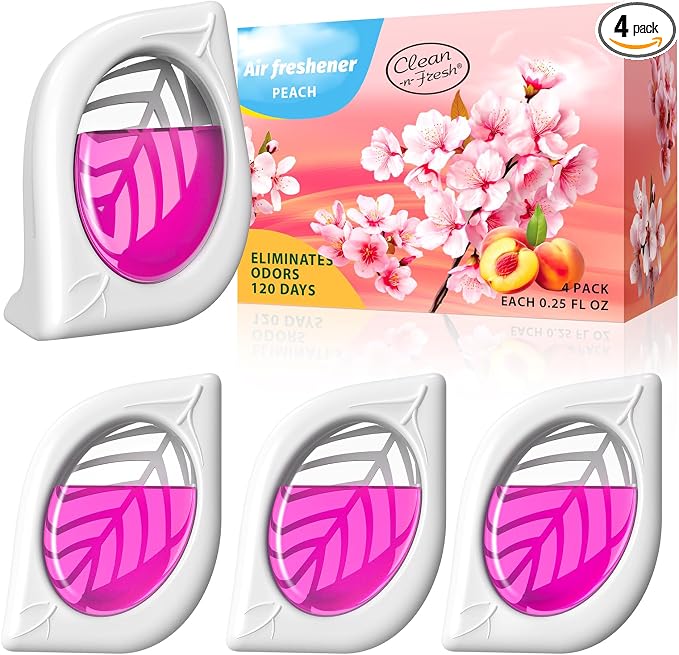Air Freshener for Home, 4 Pack, Odor Eliminator for Small Area Closets Bathroom by Clean-n-Fresh