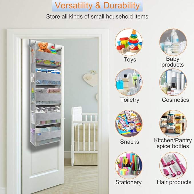 Extra Large Over The Door Organizer Storage 5-Shelves and 10 Side Pockets - Image 4