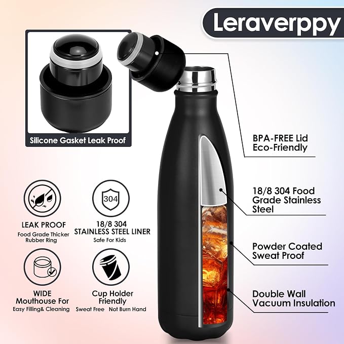25oz Cola-Bottle Shaped Stainless Steel Leak-proof Water Bottle, Double Wall - Image 5