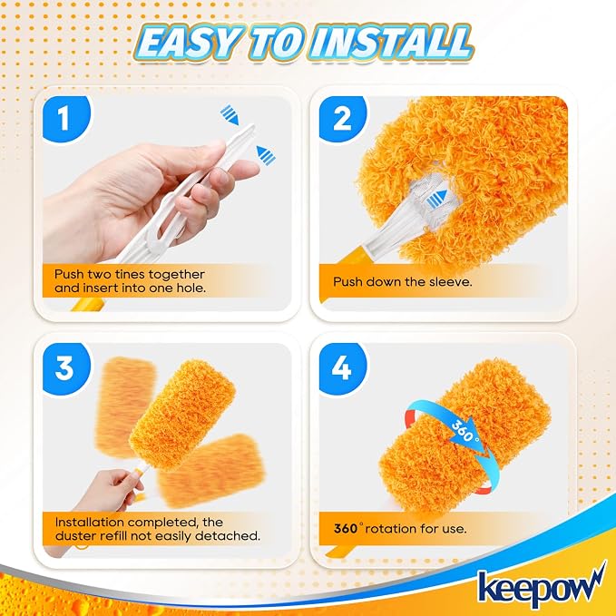 KEEPOW Reusable Microfiber Duster Refill Compatible - Image 4