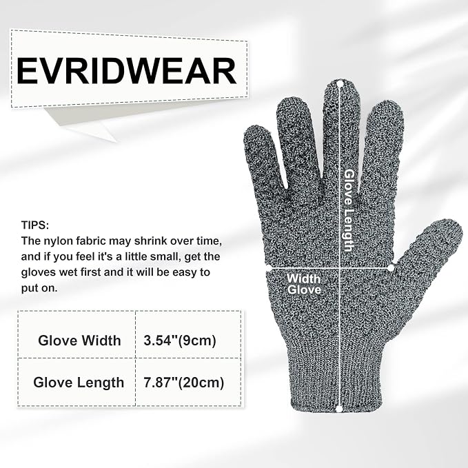 Evridwear Exfoliating Dual Texture Bath Gloves - Image 4