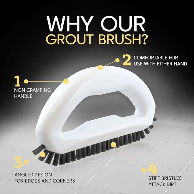 Grout Cleaning Brush Set Heavy Duty Hand Grout Scrub Brush & Detail Cleaning - Image 7