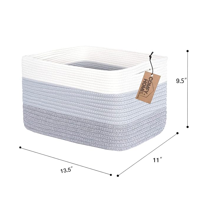 COMFY-HOMI 3PACK Cotton Rope Woven Basket - Image 5