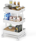 3-Tier Modern Metal Rolling Utility Cart by Unknown