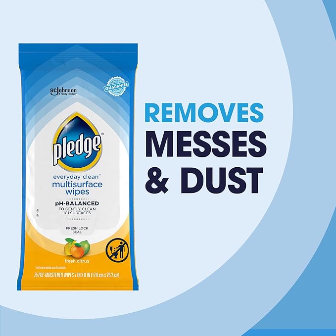 Pledge Multisurface Cleaning Wipes, pH Balanced, Fresh Citrus - Image 3