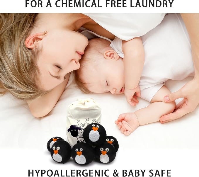 Pack of 6 Wool Dryer Balls, Muulaii Reusable Fabric Softener, Extra Large - Image 6