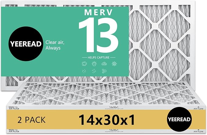 14x30x1 MERV 13 Air Filters, AC & Furnace Systems – Advanced Filtration by Unknown