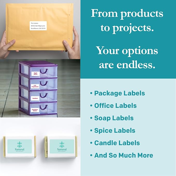 Premium Label Supply White Sticker Mailing Labels – 3.75" x 2" – Laser/Inkjet - Image 2