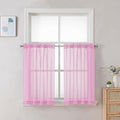 Chyhomenyc Pink Sheer Curtains 30 inch Length 2 Panels, Light Filtering Voile by Chyhomenyc