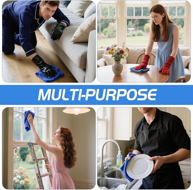 4 Pack Extra Large Microfiber Cleaning Cloths 20"x30", Lint-Free Reusable Towels - Image 6