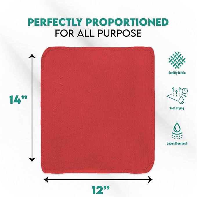 ZUPERIA Cotton Shop Towel – Multipurpose Cleaning Cloths Reusable Shop Rags - Image 2