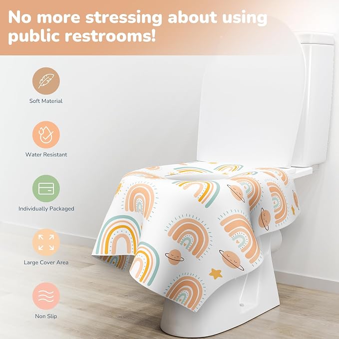 30 Pack Toilet Seat Covers Disposable, Individually Wrapped - Image 4