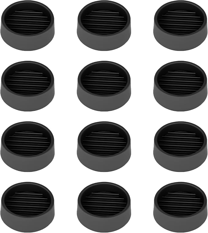 Non Slip Furniture Pads, 1.5' Round Black Rubber Caster Cups, Anti Slide Floor by VOCOMO