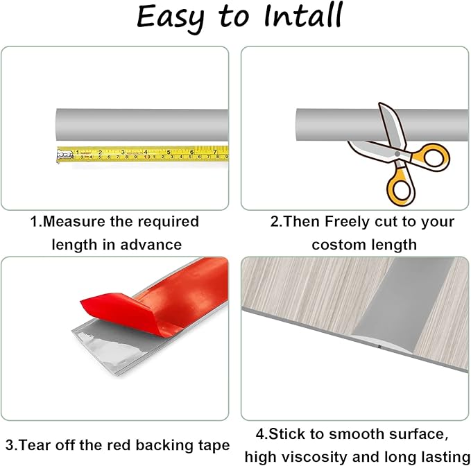 Floor/Door Flat Transition Strip & Self Adhesive Vinyl Edge Trim - Image 5