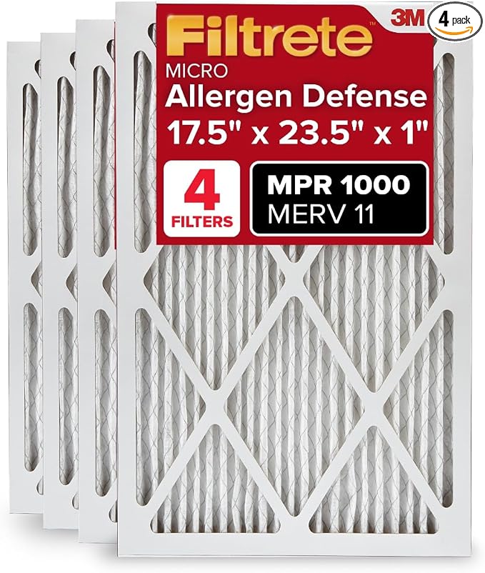 Filtrete 17.5x23.5x1 AC Furnace Air Filter, MERV 11, MPR 1000, Micro Allergen by Filtrete