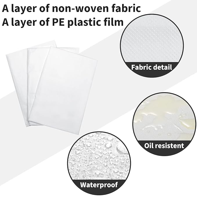 Breling 100 Pcs 31.5 x 71 Inch Disposable Bed Sheets Oil-proof PE Film Massage - Image 2