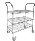 Northsky 3-Shelf Wire Utility Cart on Wheels, Chrome Finish Rolling Metal by NorthSky