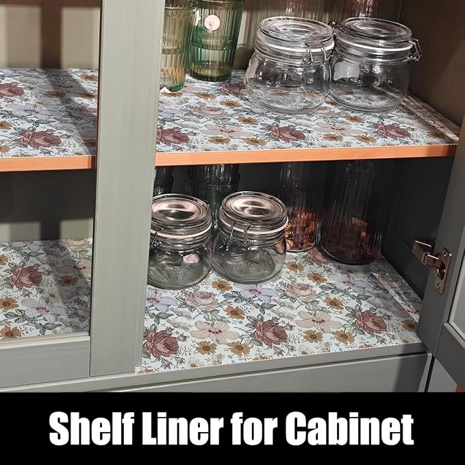 Floral Drawer Shelf Liners, 12IN x 20FT Non Adhesive and Strong Non-Slip - Image 6