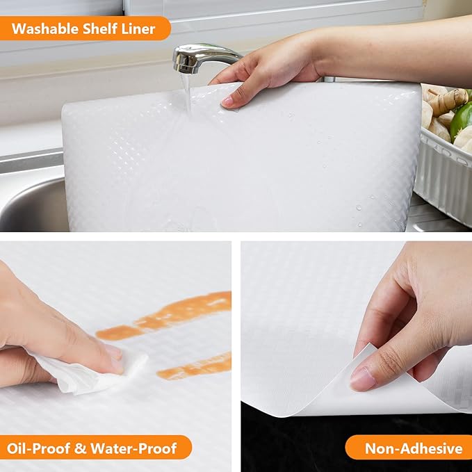 Shelf Liners for Kitchen Cabinets Refrigerator Liners Waterproof & Oil-Proof - Image 3