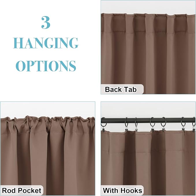 RYB HOME Short Curtains for Kitchen, W42 x L36 inch - Image 6