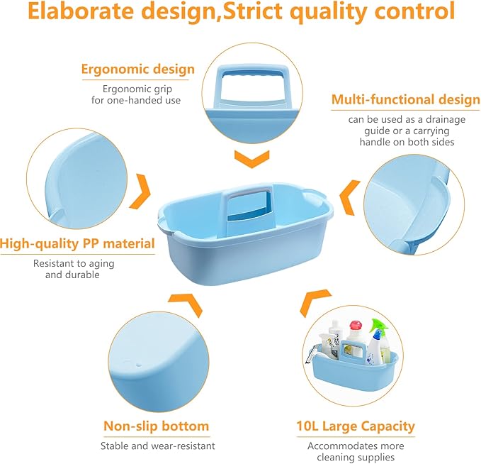 2 Pack Multi-Purpose Plastic Cleaning Caddy - Image 3