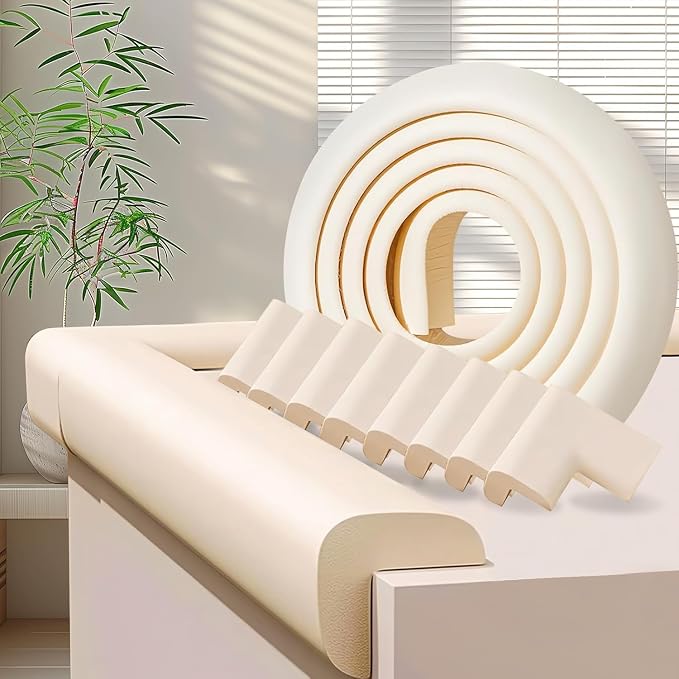 Baby Proofing Edge Corner Protector, 1Roll L-Shape Soft Cabinet Door Bumper by ZOMPAGOTape