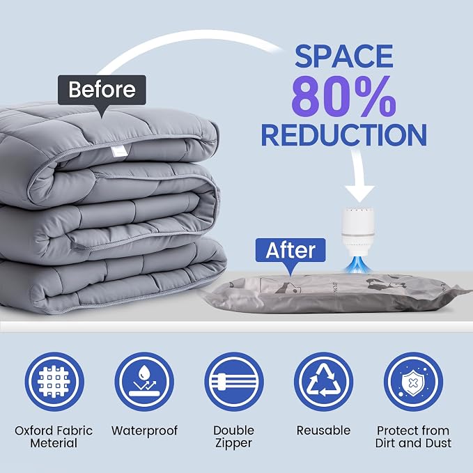 8 Pack Tear-Proof Jumbo Vacuum Storage Bags - Image 5