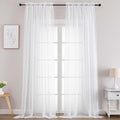 Chyhomenyc Extra Long White Sheer Curtains 120 Inches Long 2 Panels, Light by Chyhomenyc