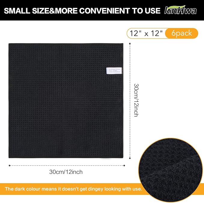 KinHwa Microfiber Dish Cloths Thick Waffle Weave Kitchen Dish Rags Ultra - Image 3