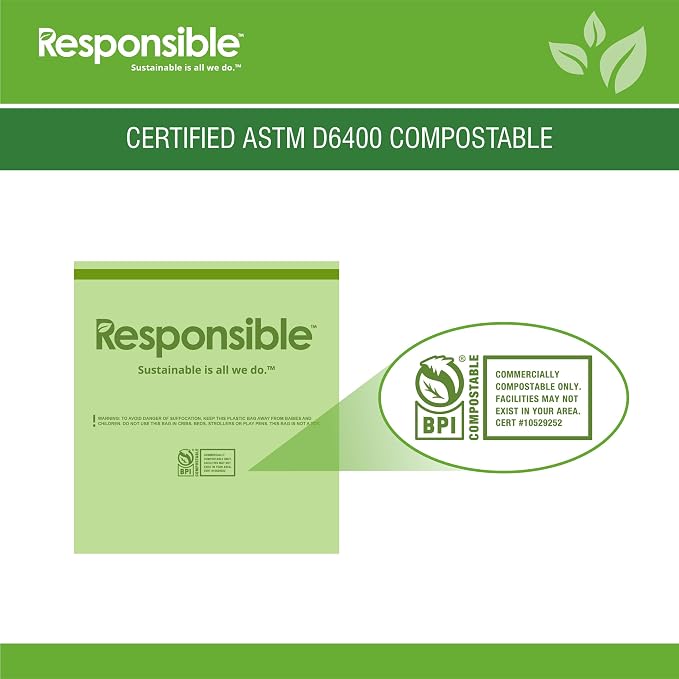 Responsible Products Kitchen Bin Liners, Certified Compostable, Heavy Duty - Image 5