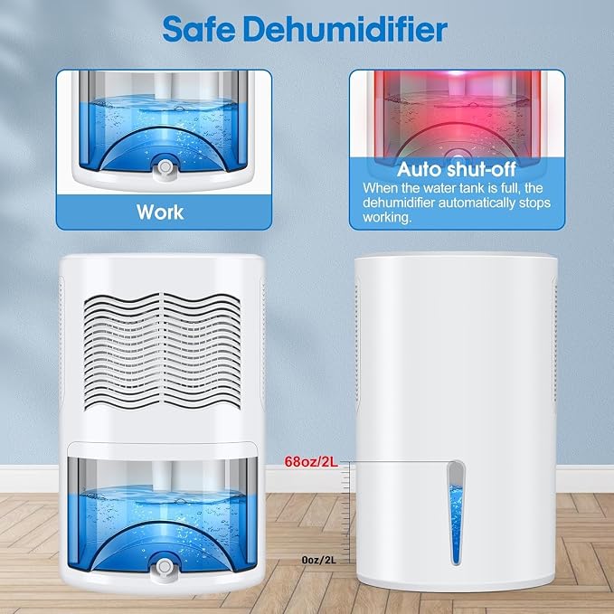 Dehumidifier, Dehumidifier for Home, 68 OZ Water Tank, Small Dehumidifiers for - Image 7