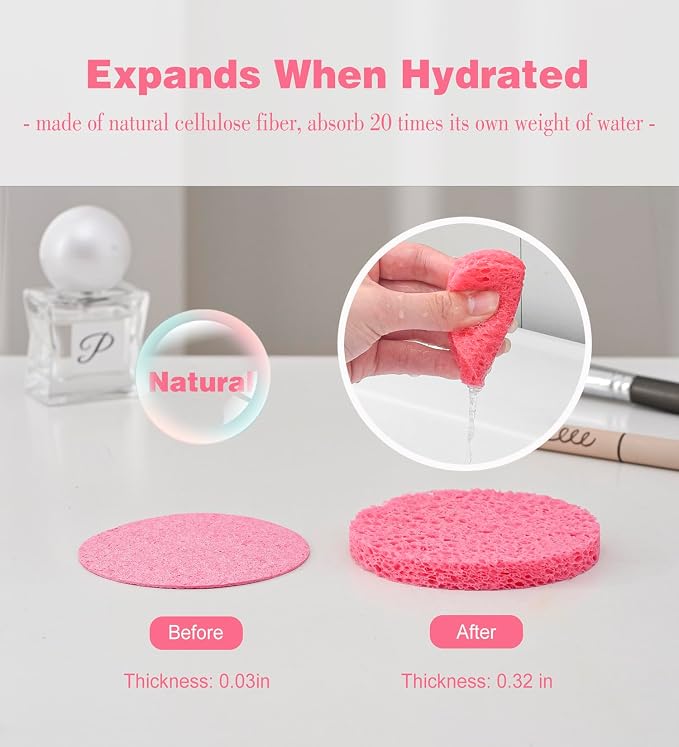 METUUTER 50 PCS Compressed Facial Sponges - Image 5