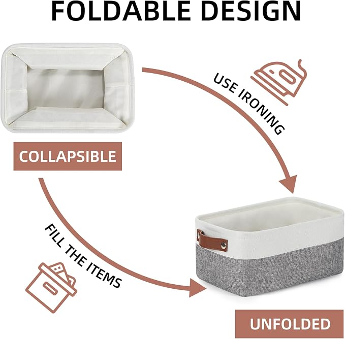 DULLEMELO Storage Baskets for Shelves, Small Fabric Storage Bins - Image 4