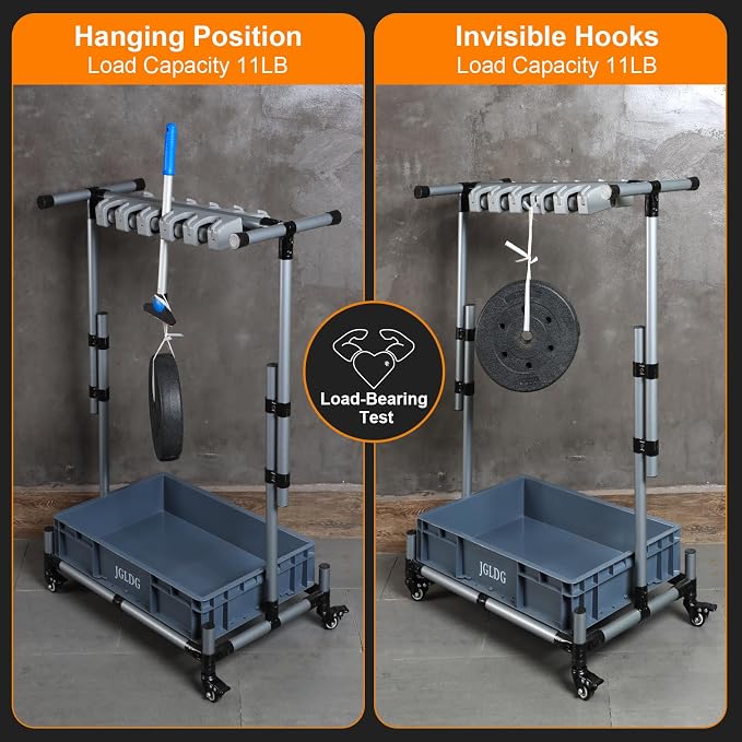 Freestanding Mobile Cleaning Tool Storage Rack, Mop and Broom Holder - Image 6