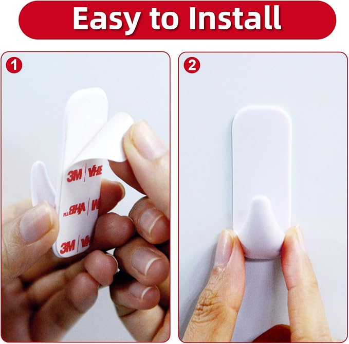 Wall Hooks for Hanging Heavy Duty, Medium 22 Self Adhesive Wall - Image 3