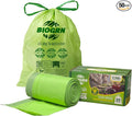 2.6-3 Gallon Compostable Trash Bags Drawstring 50 Bags Extra Thick 1 Mil 11.36 by BIOGRN