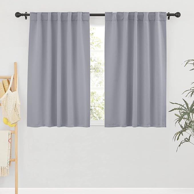 RYB HOME Bedroom Curtains, Room Darkening Thermal Insulated Curtain Back Tab by RYBHOME