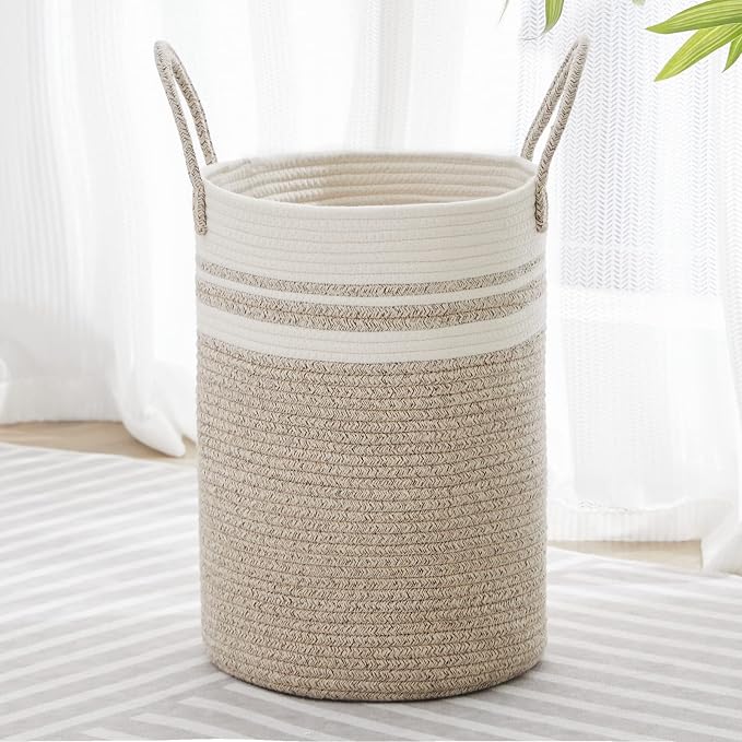 VIPOSCO Tall Laundry Hamper, Woven Rope Storage Basket by VIPOSCO