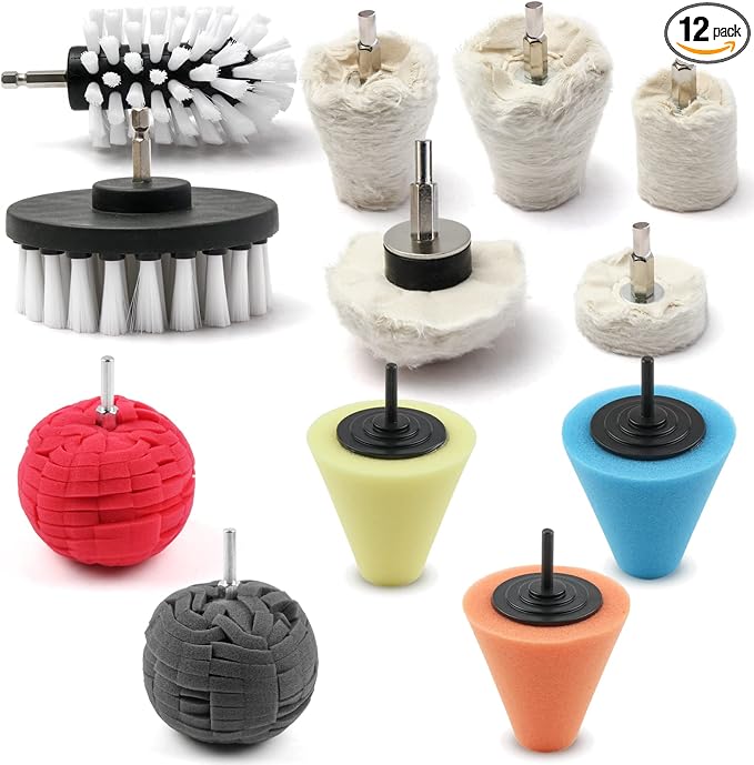Polishing Pad Buffing Wheel Kit 12 Pack, Polishing Ball by Medoon