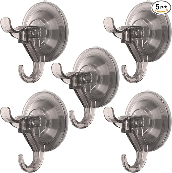 Antimbee Suction Hooks, 5 Pack Clear Hanger, Removable Small Suction Cups by Antimbee
