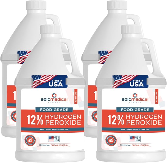 12% Food Grade Hydrogen Peroxide – Ultra-Concentrated H2O2 Peroxide Cleaner – 1 by EpicMedicalSupply