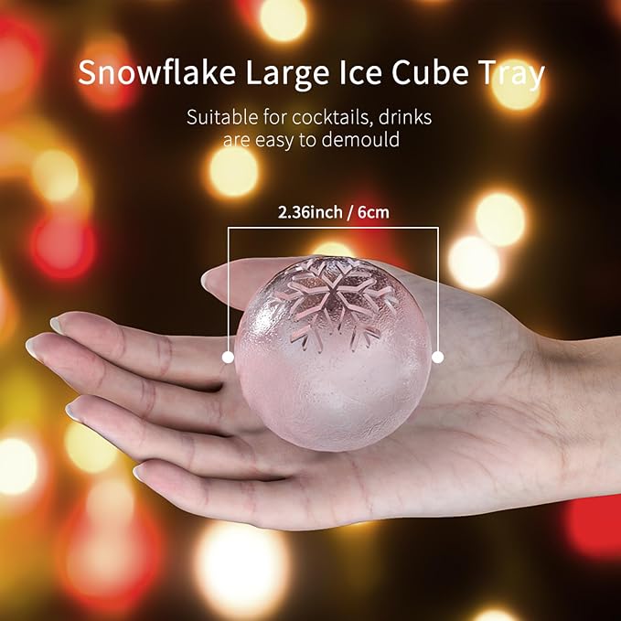 Novelty Christmas Tree Snowflake Ice Ball Maker Mold Set of 2, Christmas - Image 4