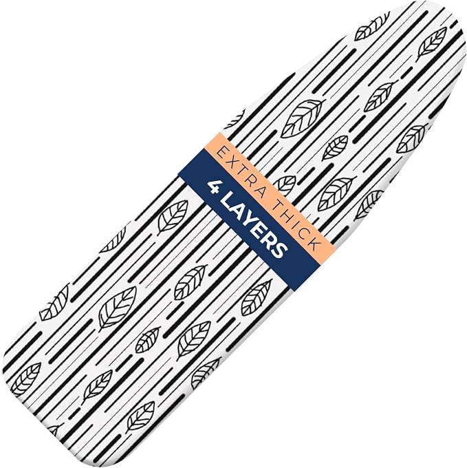 Ironing Board Cover and Pad Extra Thick Heavy Duty Padded 4 Layers Non Stick by happhom